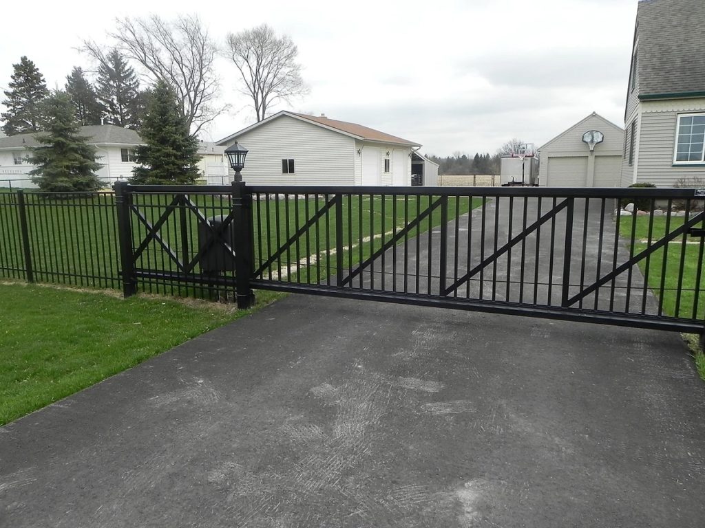 Metal fence with gate