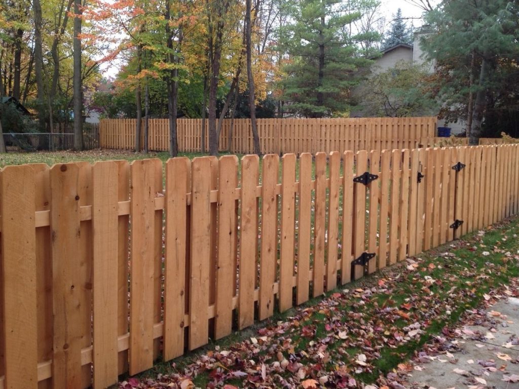 Wooden fence in fall